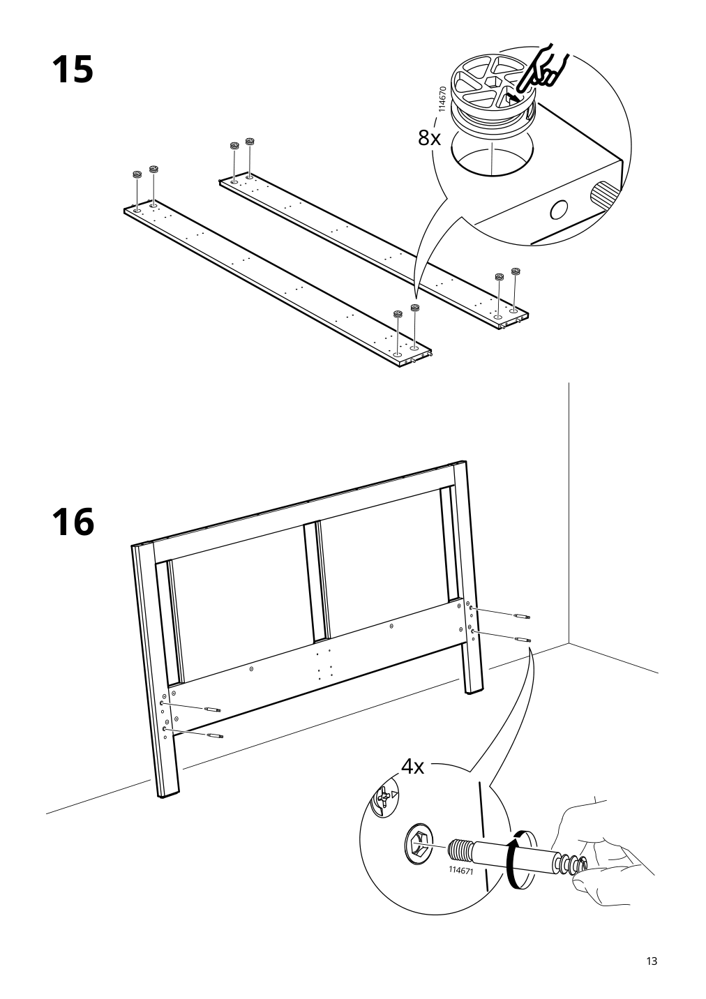 Assembly instructions for IKEA Songesand bed frame white | Page 13 - IKEA SONGESAND bed frame with 2 storage boxes 592.412.53