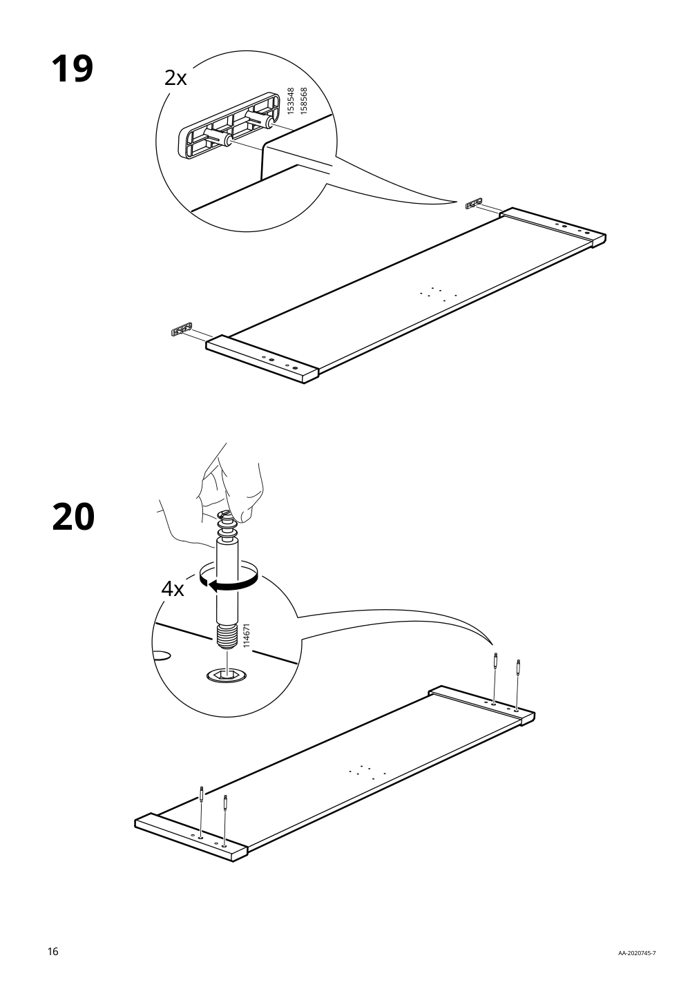 Assembly instructions for IKEA Songesand bed frame brown | Page 16 - IKEA SONGESAND bed frame with 2 storage boxes 392.411.12