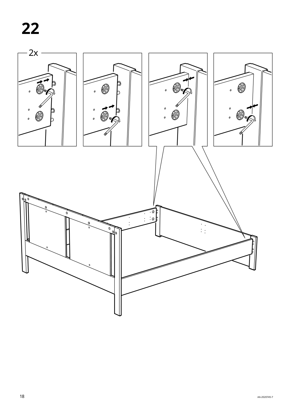 Assembly instructions for IKEA Songesand bed frame white | Page 18 - IKEA SONGESAND bed frame with 2 storage boxes 392.412.11