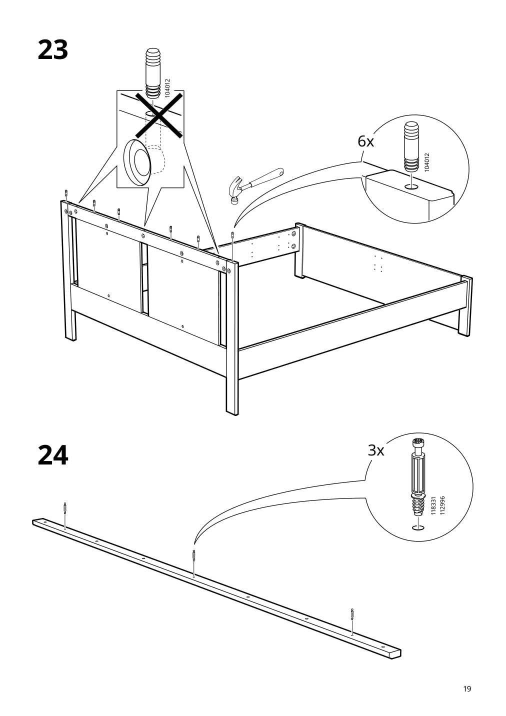 Assembly instructions for IKEA Songesand bed frame white | Page 19 - IKEA SONGESAND bed frame 492.412.96