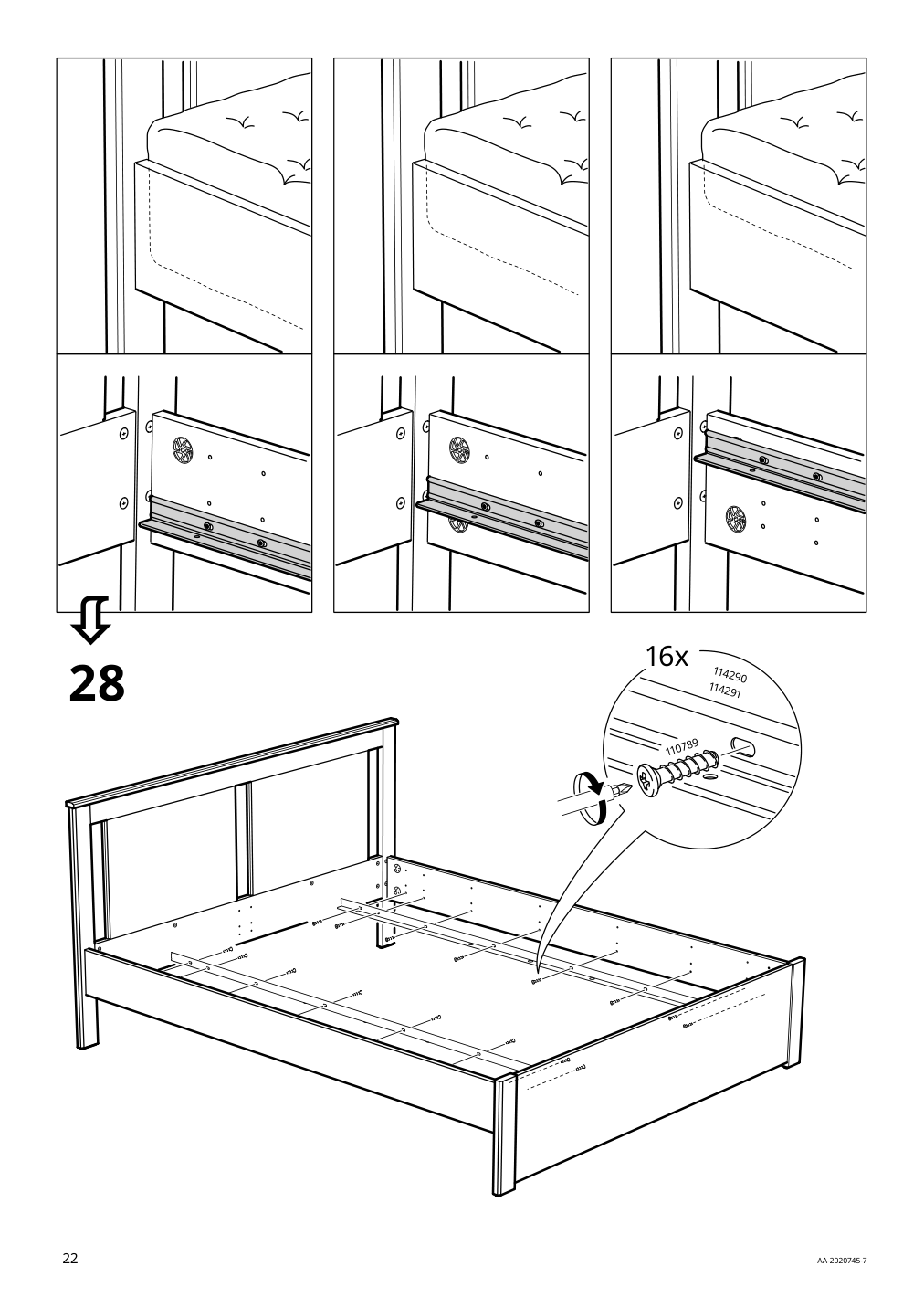 Assembly instructions for IKEA Songesand bed frame white | Page 22 - IKEA SONGESAND bed frame 192.413.06