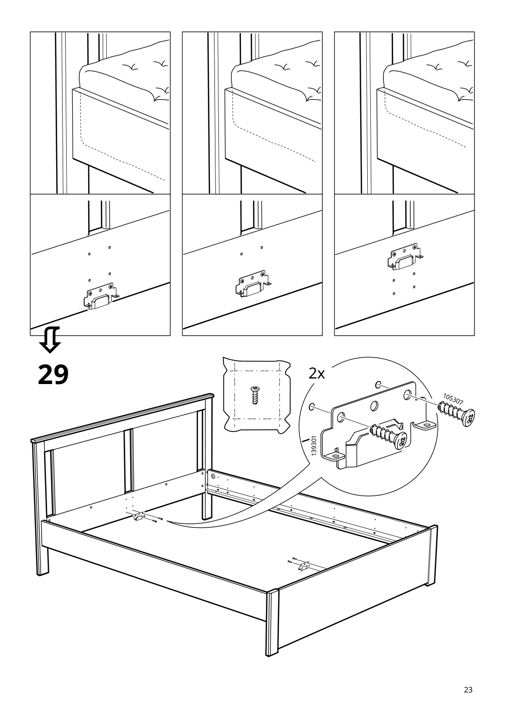 Assembly instructions for IKEA Songesand bed frame white | Page 23 - IKEA SONGESAND bed frame with 4 storage boxes 792.413.51