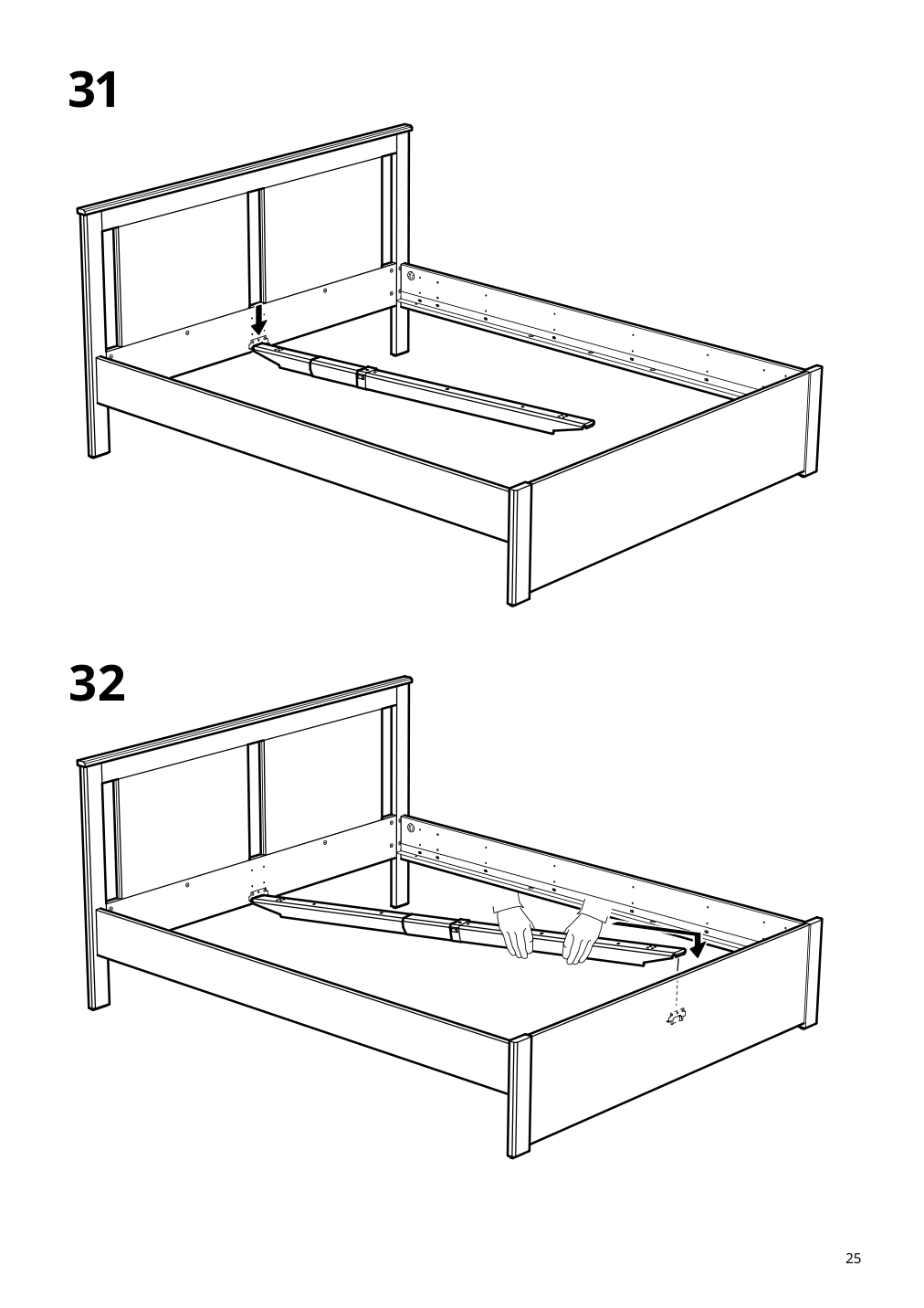 Assembly instructions for IKEA Songesand bed frame white | Page 25 - IKEA SONGESAND bed frame with 2 storage boxes 592.412.53