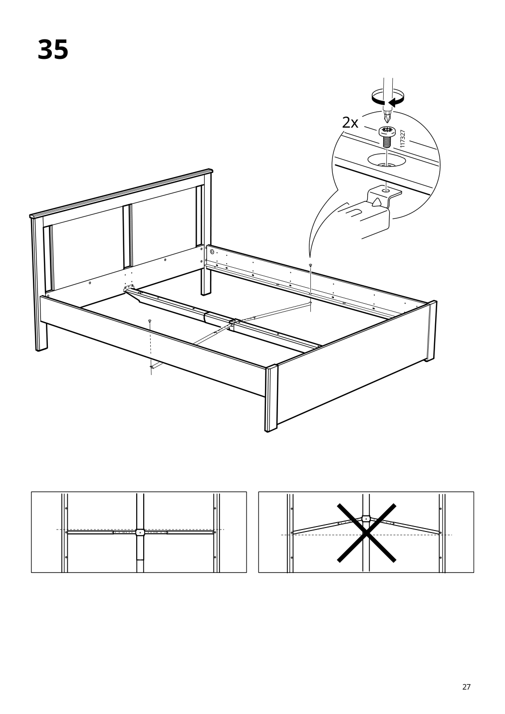 Assembly instructions for IKEA Songesand bed frame brown | Page 27 - IKEA SONGESAND bed frame with 4 storage boxes 792.411.72