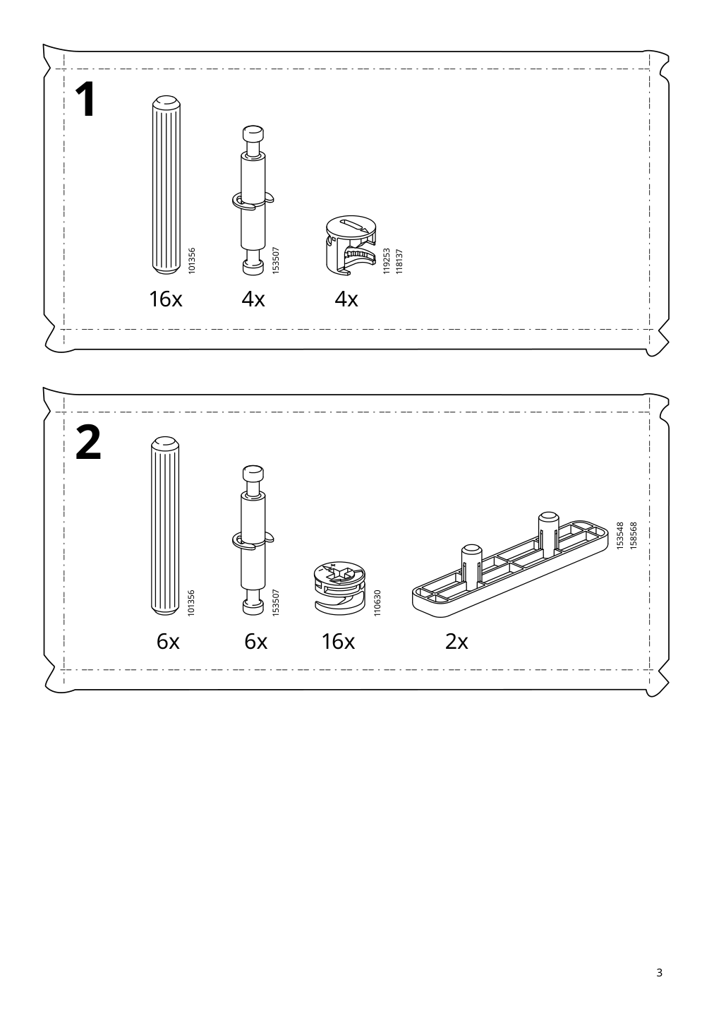 Assembly instructions for IKEA Songesand bed frame white | Page 3 - IKEA SONGESAND bed frame with 2 storage boxes 392.412.11