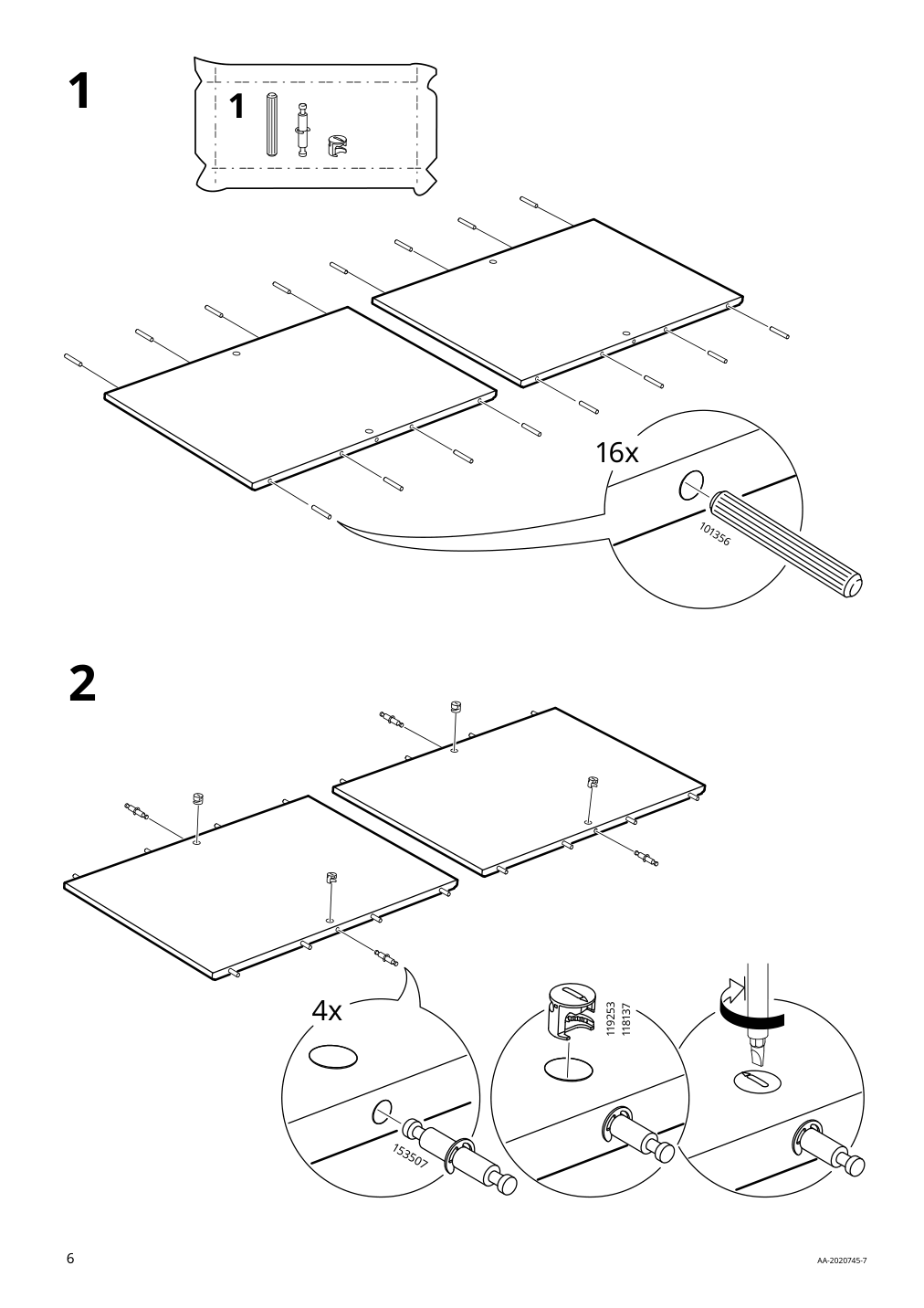 Assembly instructions for IKEA Songesand bed frame white | Page 6 - IKEA SONGESAND bed frame with 2 storage boxes 592.412.53