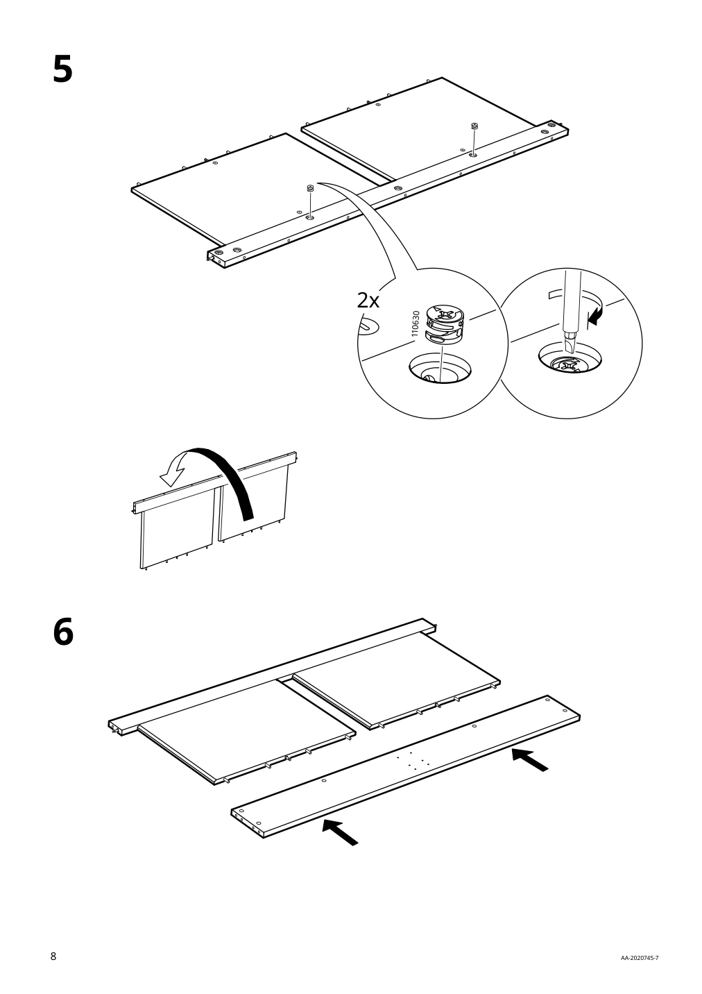 Assembly instructions for IKEA Songesand bed frame white | Page 8 - IKEA SONGESAND bed frame with 4 storage boxes 792.413.51