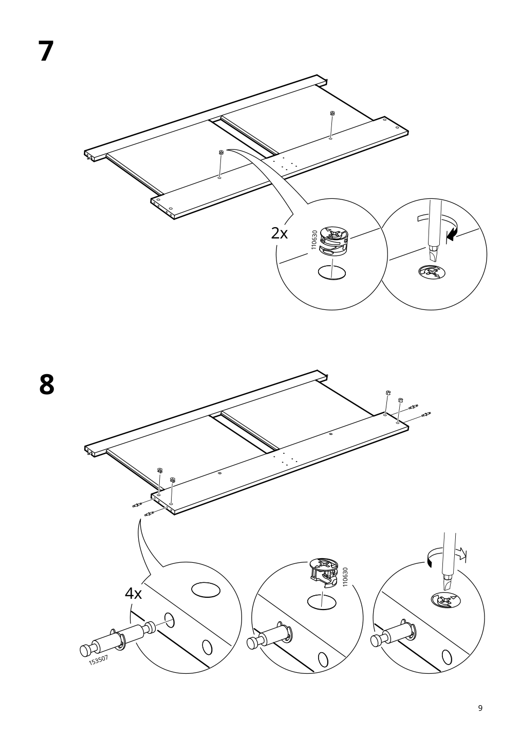 Assembly instructions for IKEA Songesand bed frame brown | Page 9 - IKEA SONGESAND bed frame with 4 storage boxes 792.411.72