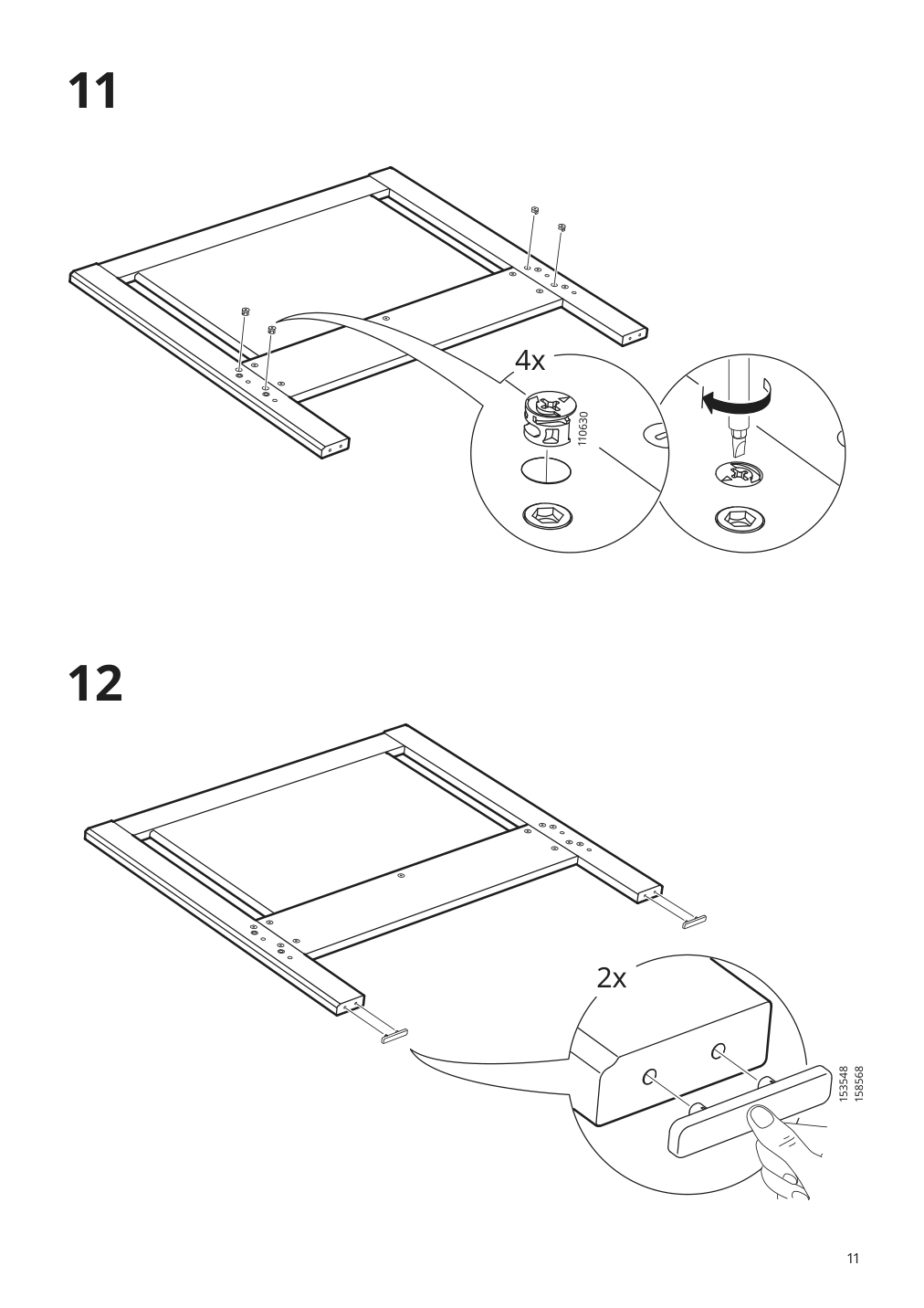 Assembly instructions for IKEA Songesand bed frame white | Page 11 - IKEA SONGESAND bed frame with 2 storage boxes 192.409.91