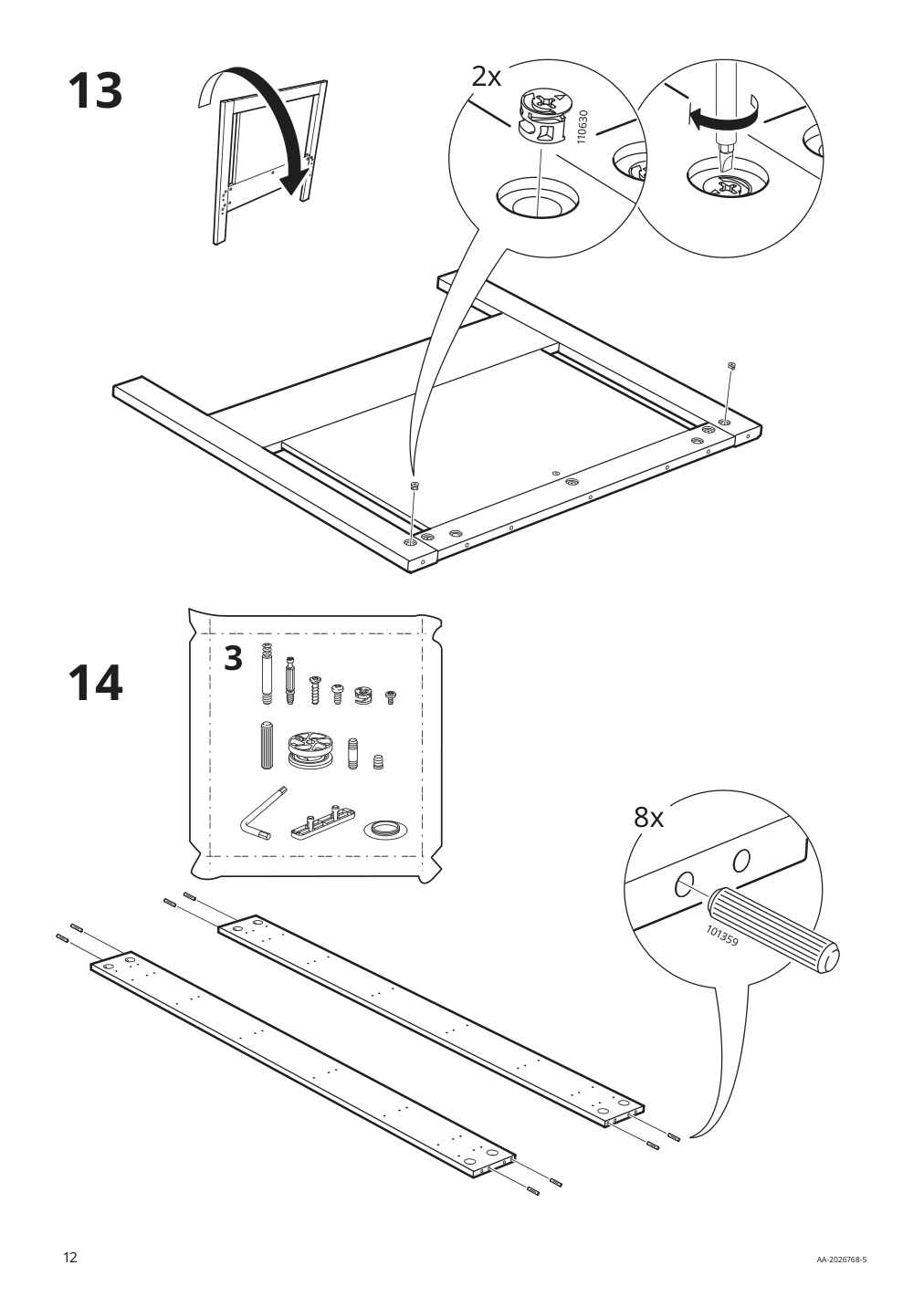 Assembly instructions for IKEA Songesand bed frame brown | Page 12 - IKEA SONGESAND bed frame 392.409.47