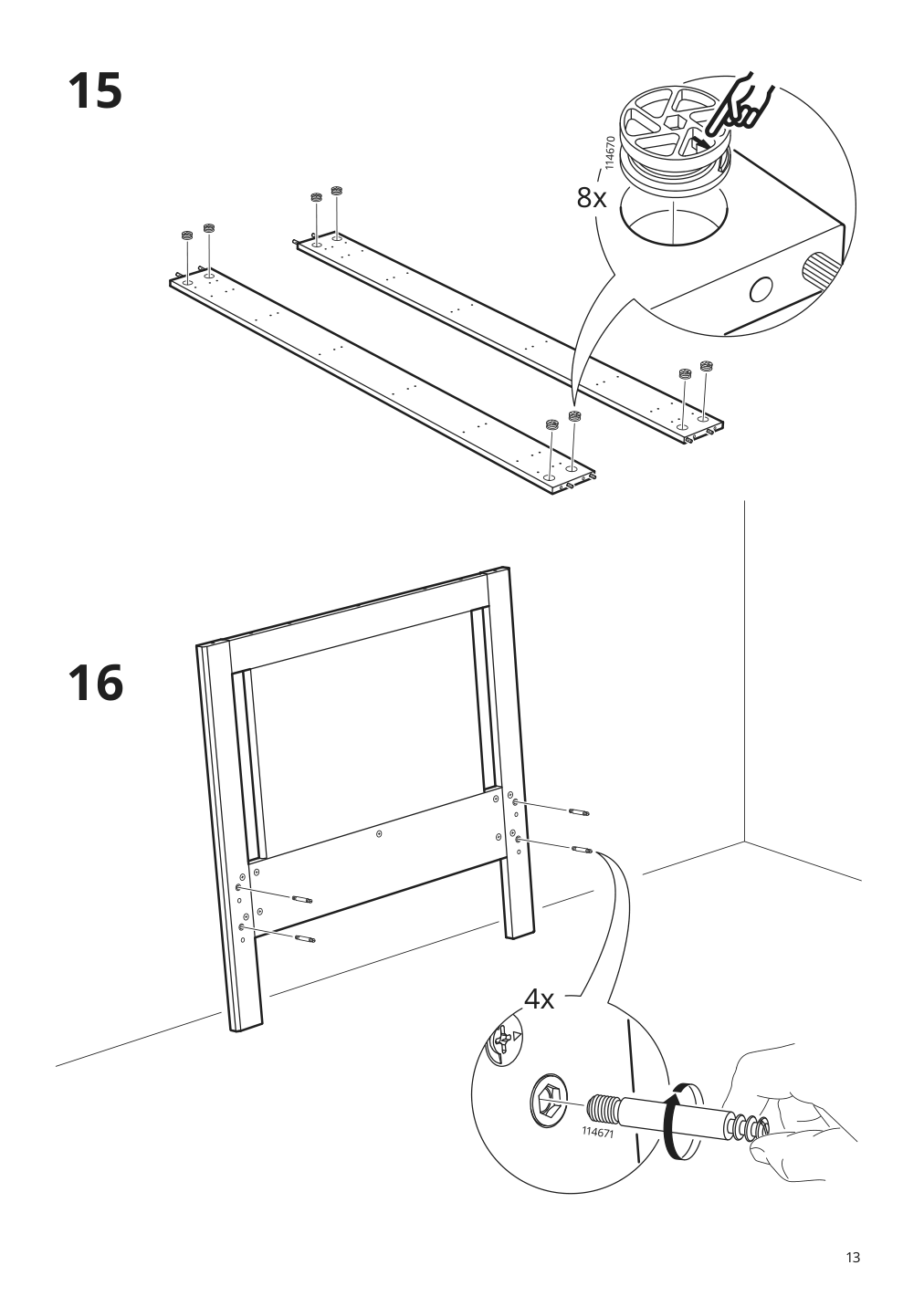 Assembly instructions for IKEA Songesand bed frame white | Page 13 - IKEA SONGESAND bed frame 292.410.23