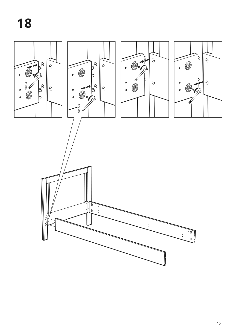 Assembly instructions for IKEA Songesand bed frame white | Page 15 - IKEA SONGESAND bed frame with 2 storage boxes 192.409.91