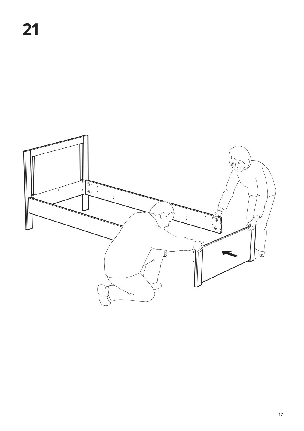 Assembly instructions for IKEA Songesand bed frame white | Page 17 - IKEA SONGESAND bed frame with 2 storage boxes 192.409.91