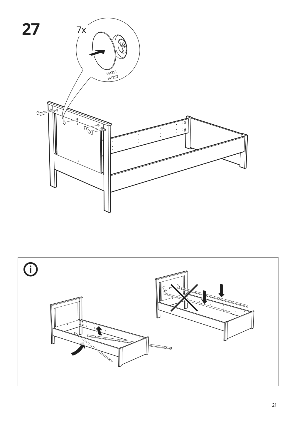 Assembly instructions for IKEA Songesand bed frame brown | Page 21 - IKEA SONGESAND bed frame with 2 storage boxes 392.409.66