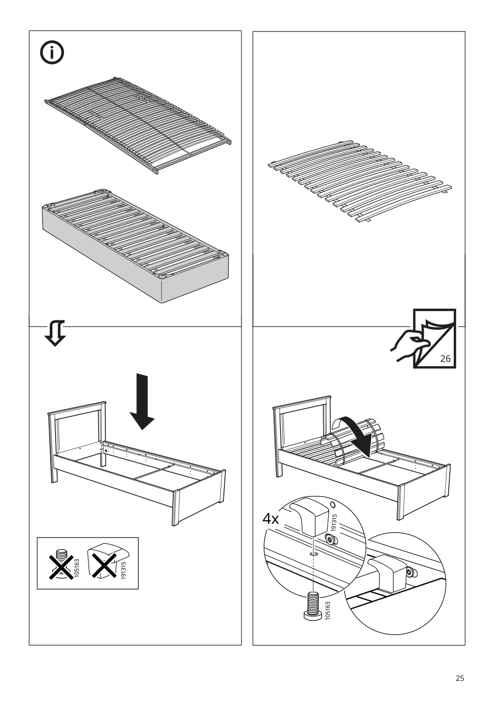 Assembly instructions for IKEA Songesand bed frame white | Page 25 - IKEA SONGESAND bed frame 803.725.53