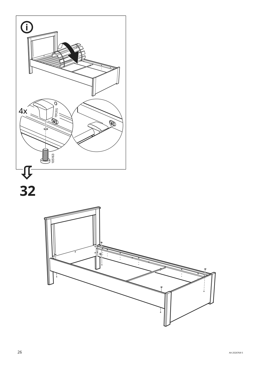 Assembly instructions for IKEA Songesand bed frame white | Page 26 - IKEA SONGESAND bed frame 292.410.23