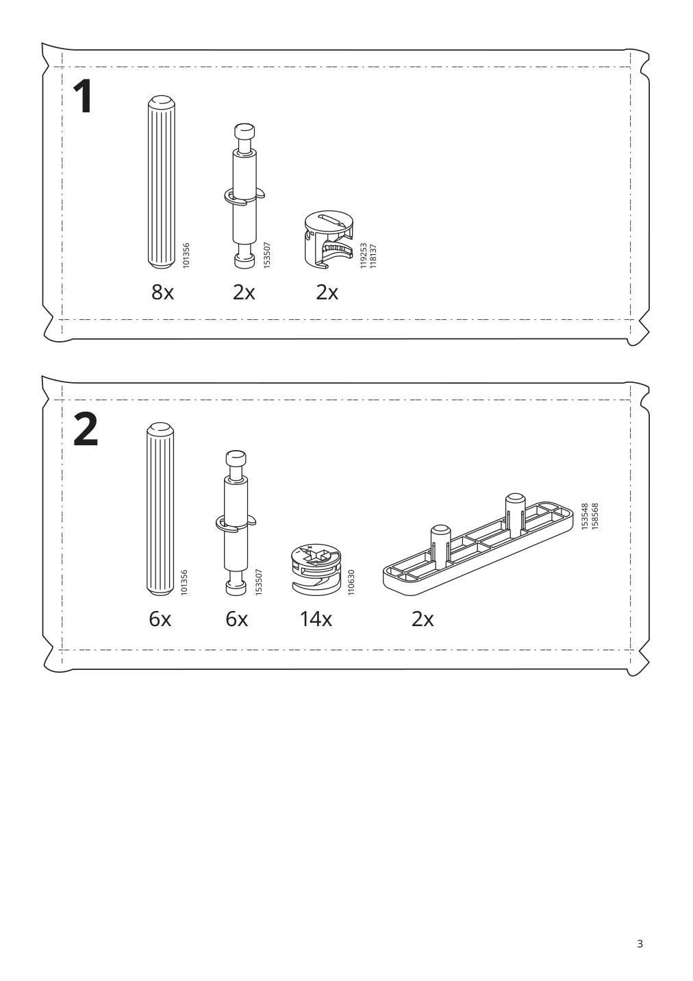 Assembly instructions for IKEA Songesand bed frame brown | Page 3 - IKEA SONGESAND bed frame with 2 storage boxes 392.409.66