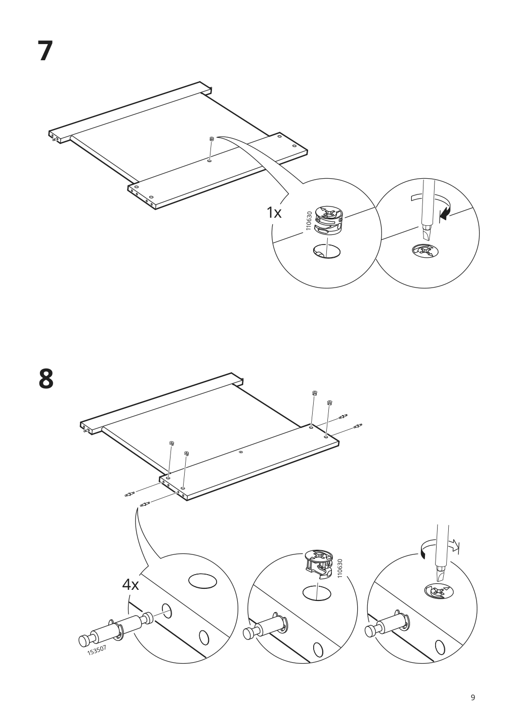 Assembly instructions for IKEA Songesand bed frame white | Page 9 - IKEA SONGESAND bed frame with 2 storage boxes 592.409.94