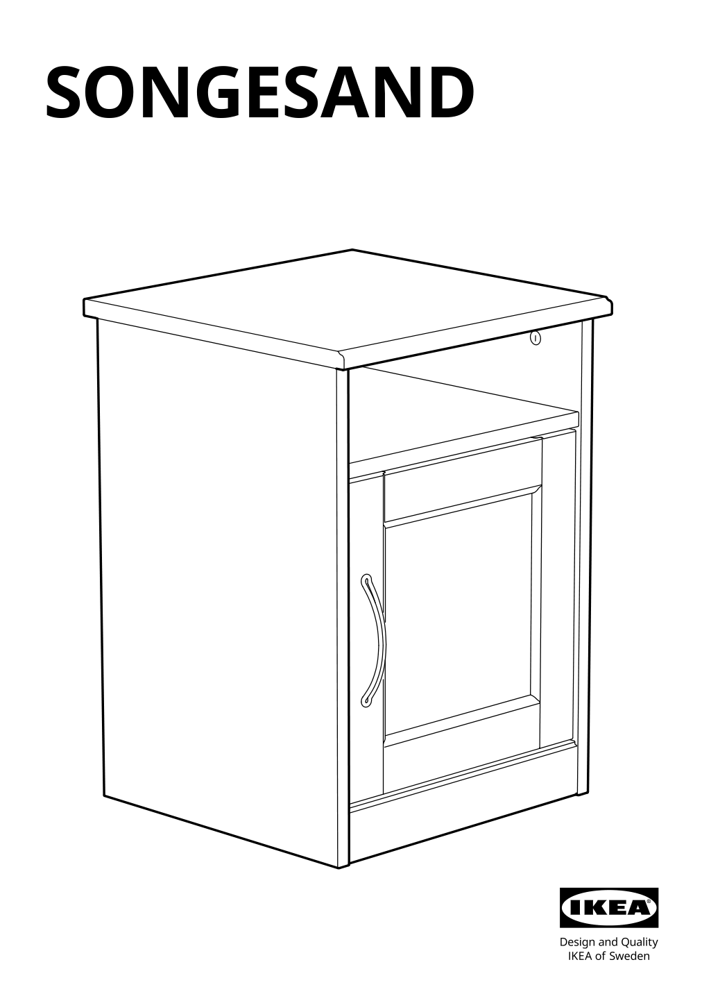 Assembly instructions for IKEA Songesand nightstand white | Page 1 - IKEA SONGESAND nightstand 303.674.41