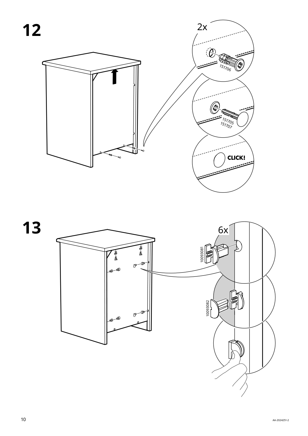 Assembly instructions for IKEA Songesand nightstand white | Page 10 - IKEA SONGESAND nightstand 303.674.41