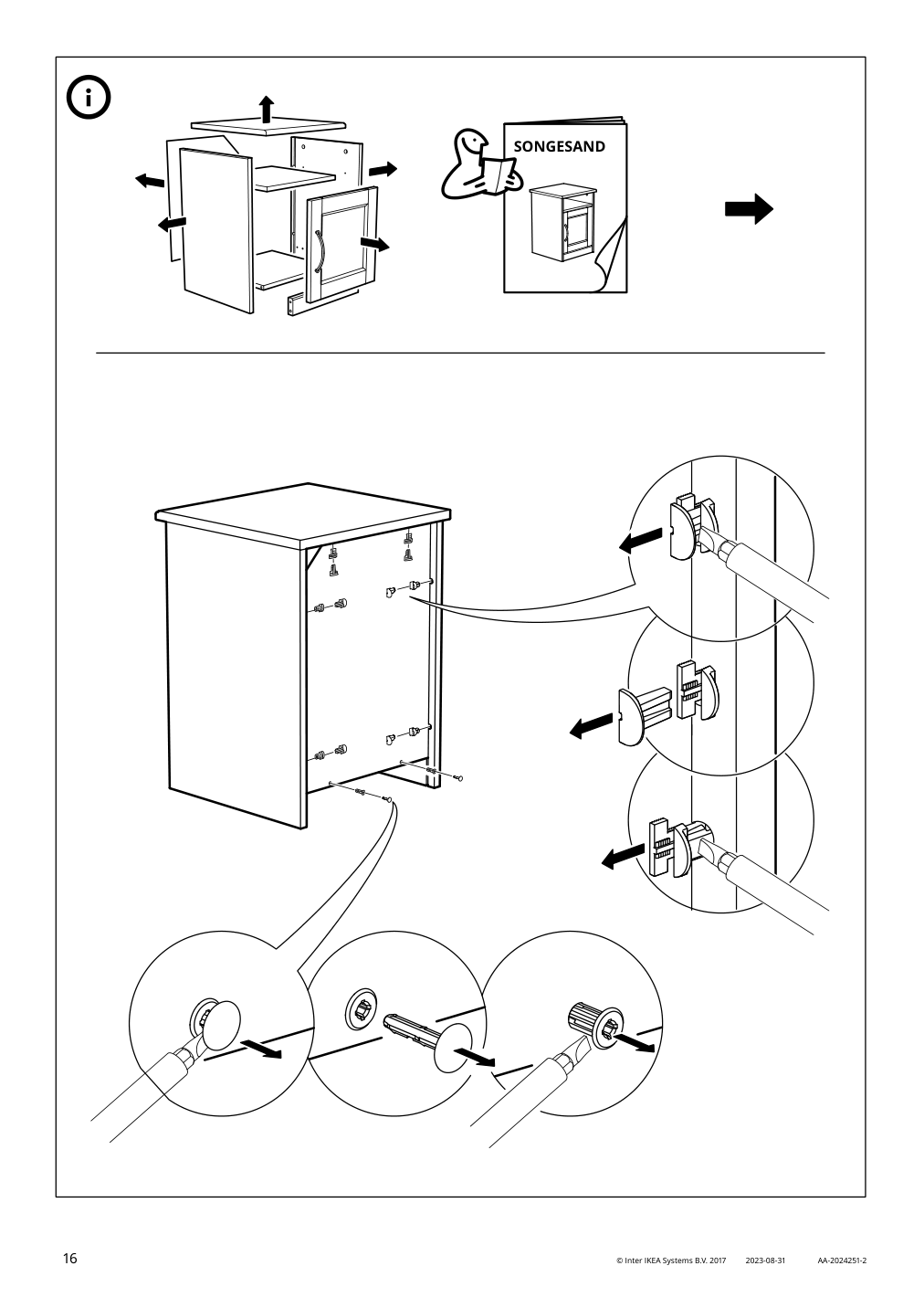 Assembly instructions for IKEA Songesand nightstand white | Page 16 - IKEA SONGESAND nightstand 303.674.41