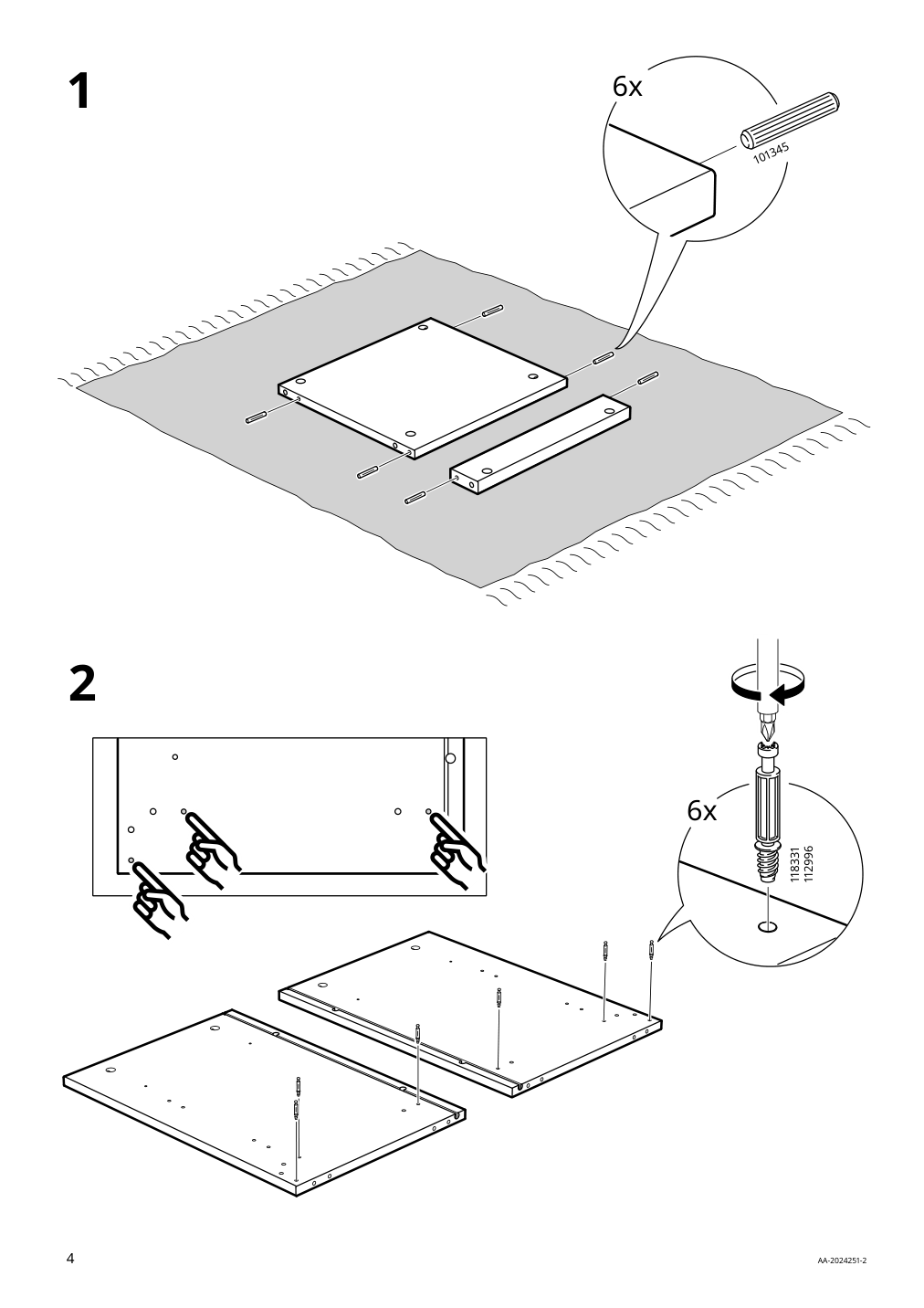 Assembly instructions for IKEA Songesand nightstand white | Page 4 - IKEA SONGESAND nightstand 303.674.41