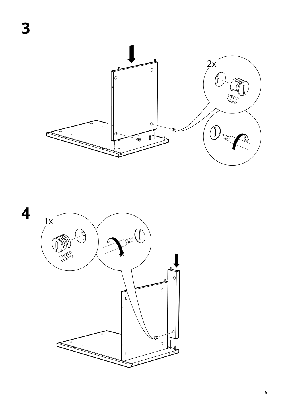 Assembly instructions for IKEA Songesand nightstand white | Page 5 - IKEA SONGESAND nightstand 303.674.41