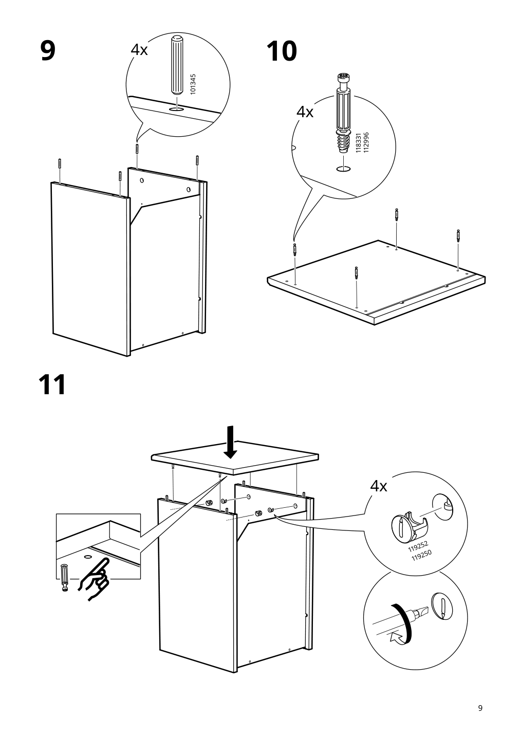 Assembly instructions for IKEA Songesand nightstand white | Page 9 - IKEA SONGESAND nightstand 303.674.41