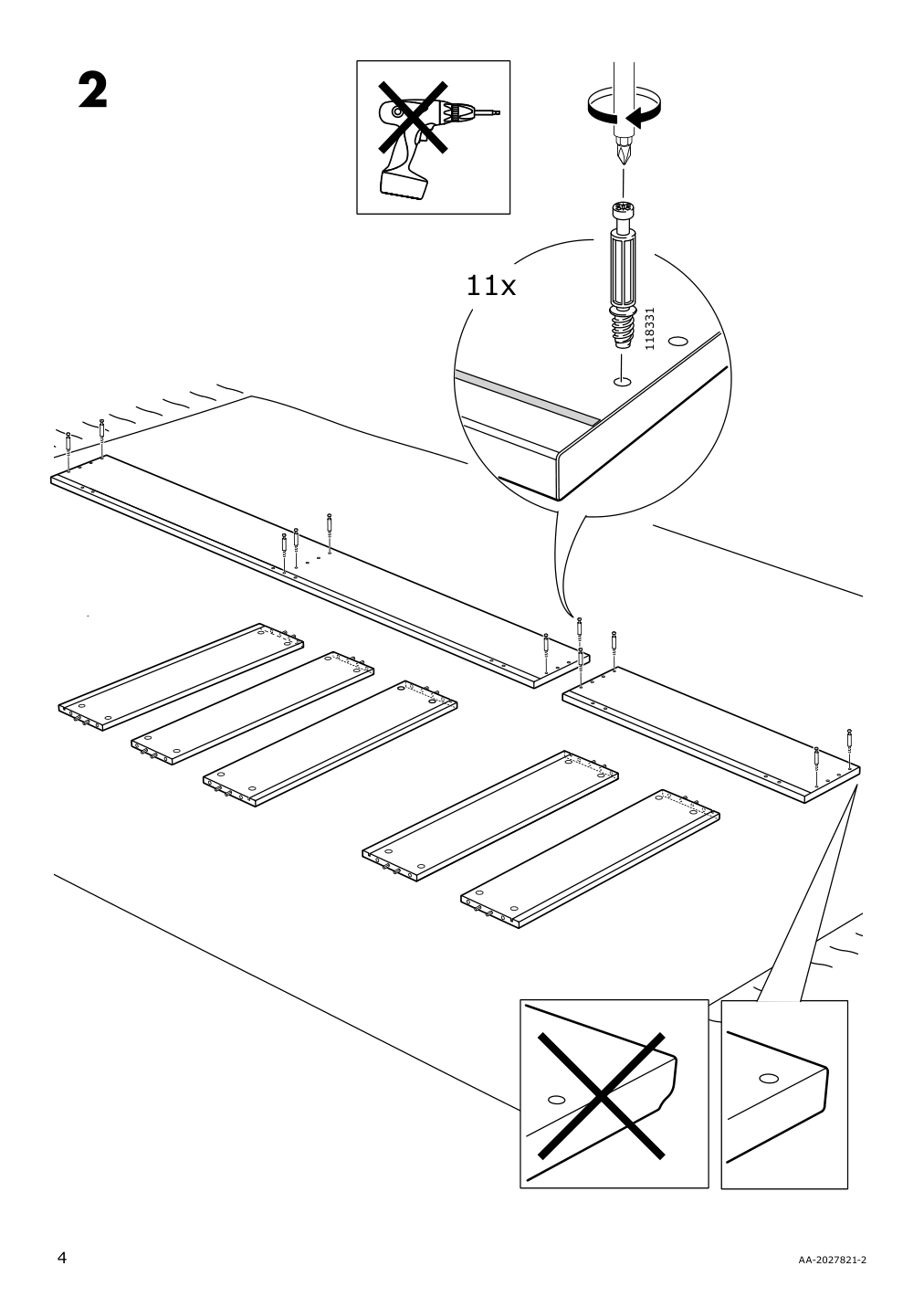 Assembly instructions for IKEA Songesand underbed storage box set of 2 brown | Page 4 - IKEA SONGESAND bed frame with 2 storage boxes 392.409.66