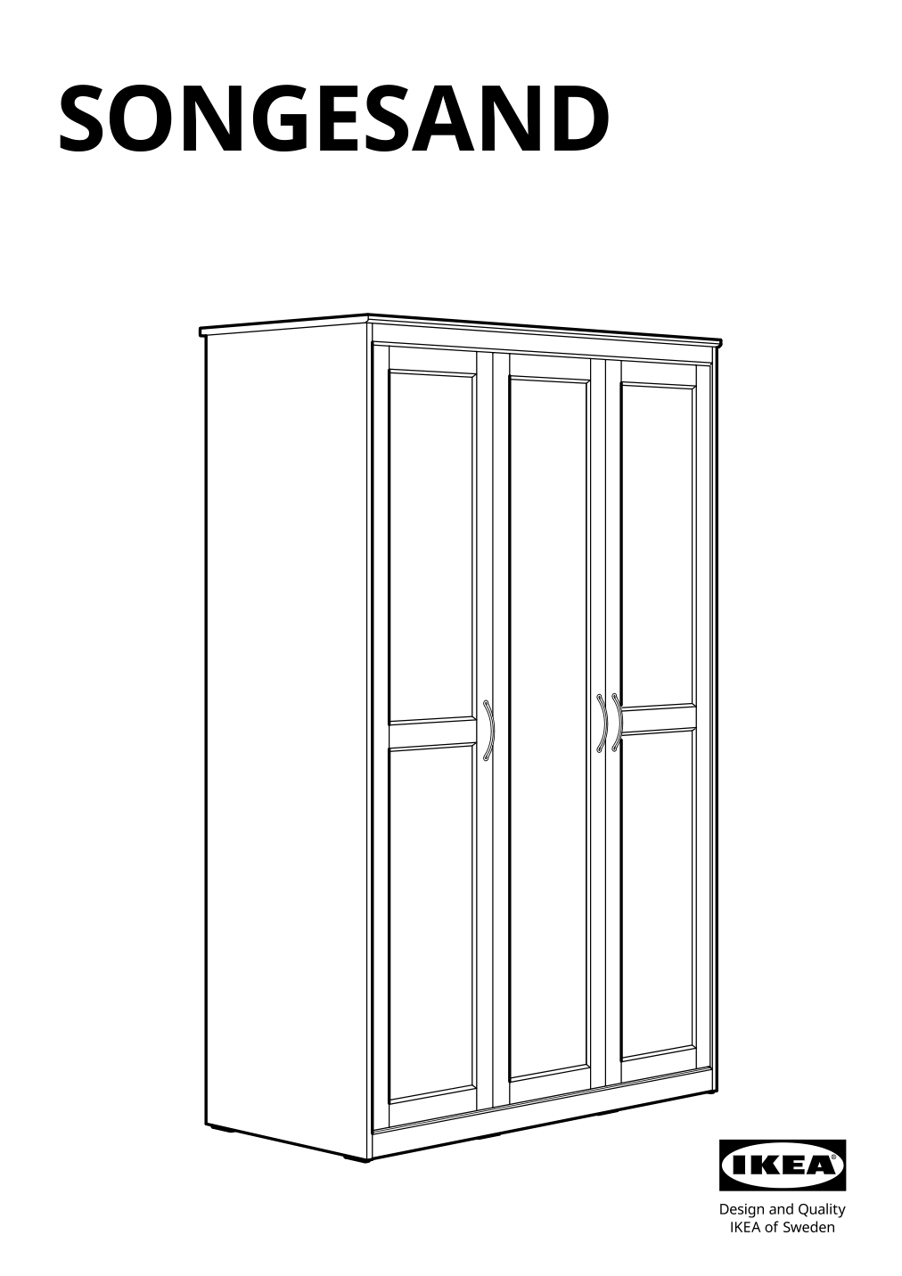 Assembly instructions for IKEA Songesand wardrobe brown | Page 1 - IKEA SONGESAND wardrobe 603.751.33