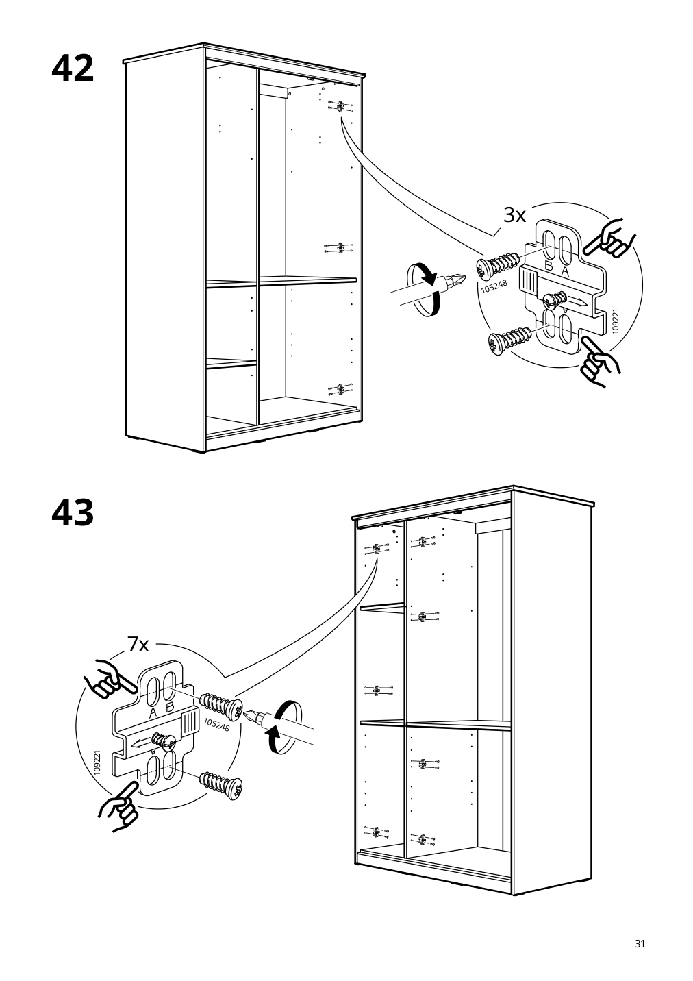 Assembly instructions for IKEA Songesand wardrobe brown | Page 31 - IKEA SONGESAND wardrobe 603.751.33