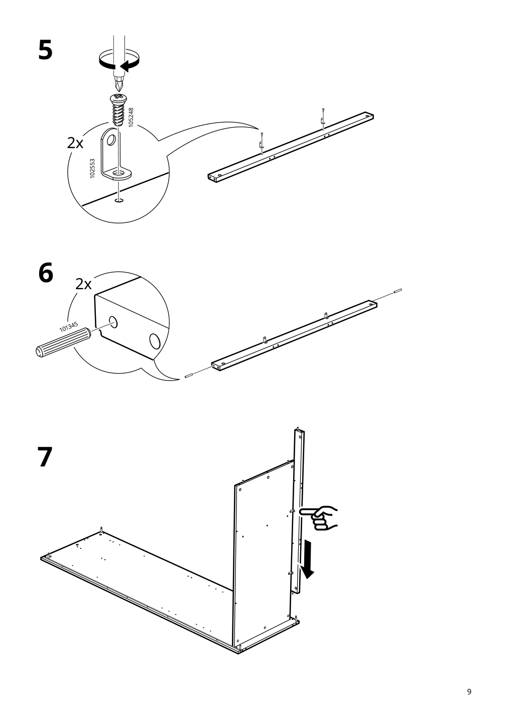 Assembly instructions for IKEA Songesand wardrobe brown | Page 9 - IKEA SONGESAND wardrobe 603.751.33