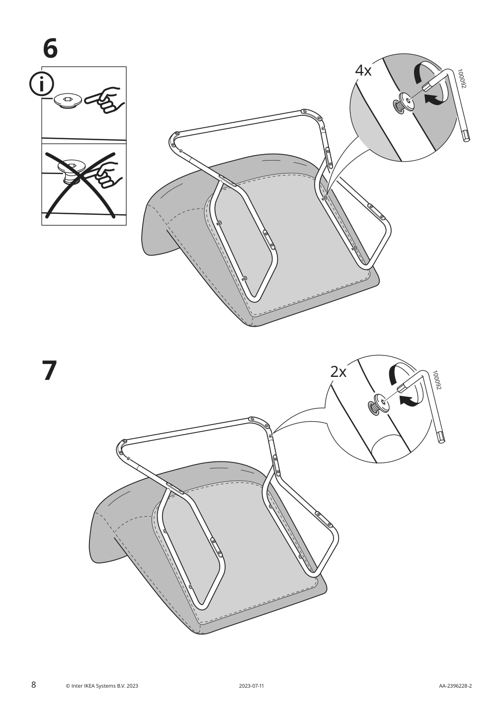 Assembly instructions for IKEA Sotenaes armchair hakebo yellow | Page 8 - IKEA SOTENÄS armchair 605.550.87