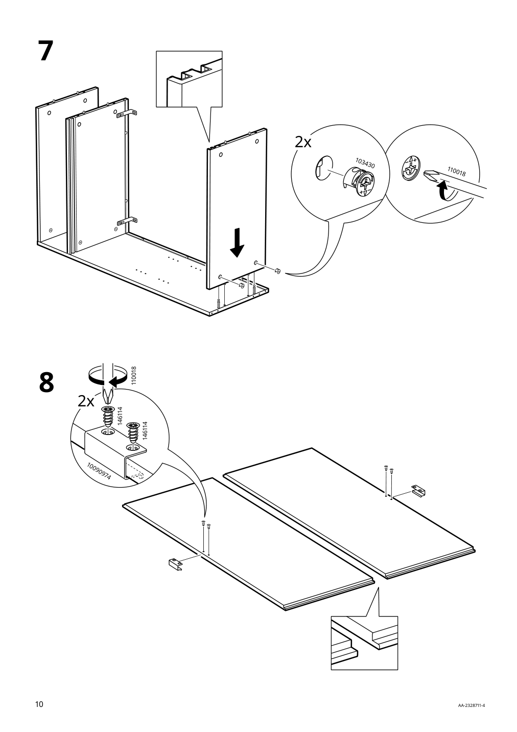 Assembly instructions for IKEA Spiksmed cabinet light gray | Page 10 - IKEA SPIKSMED TV storage combination 295.033.12