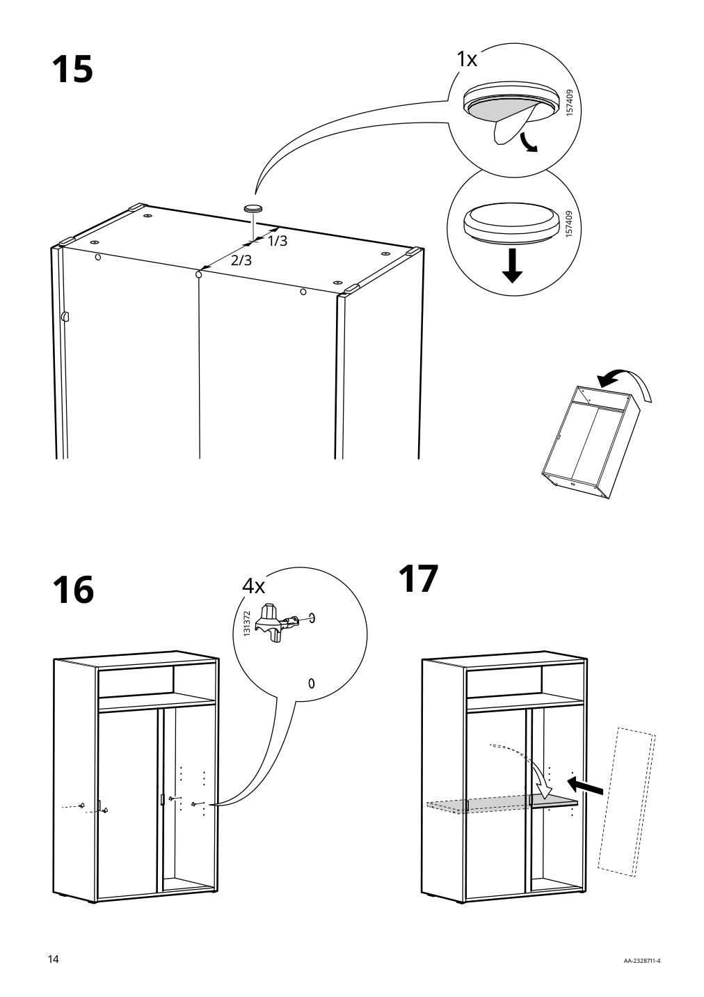 Assembly instructions for IKEA Spiksmed cabinet light gray | Page 14 - IKEA SPIKSMED TV storage combination 295.033.12