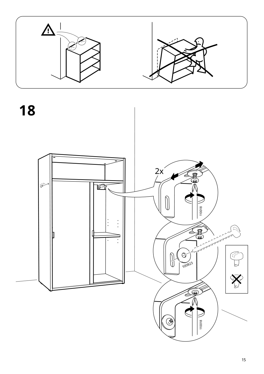 Assembly instructions for IKEA Spiksmed cabinet light gray | Page 15 - IKEA SPIKSMED TV storage combination 295.033.12