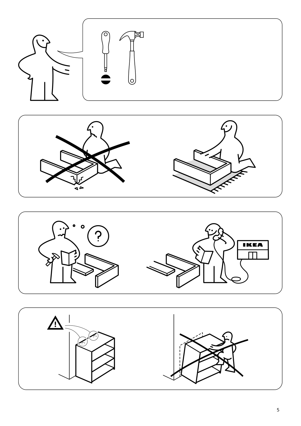 Assembly instructions for IKEA Spiksmed cabinet light gray | Page 5 - IKEA SPIKSMED TV storage combination 295.033.12