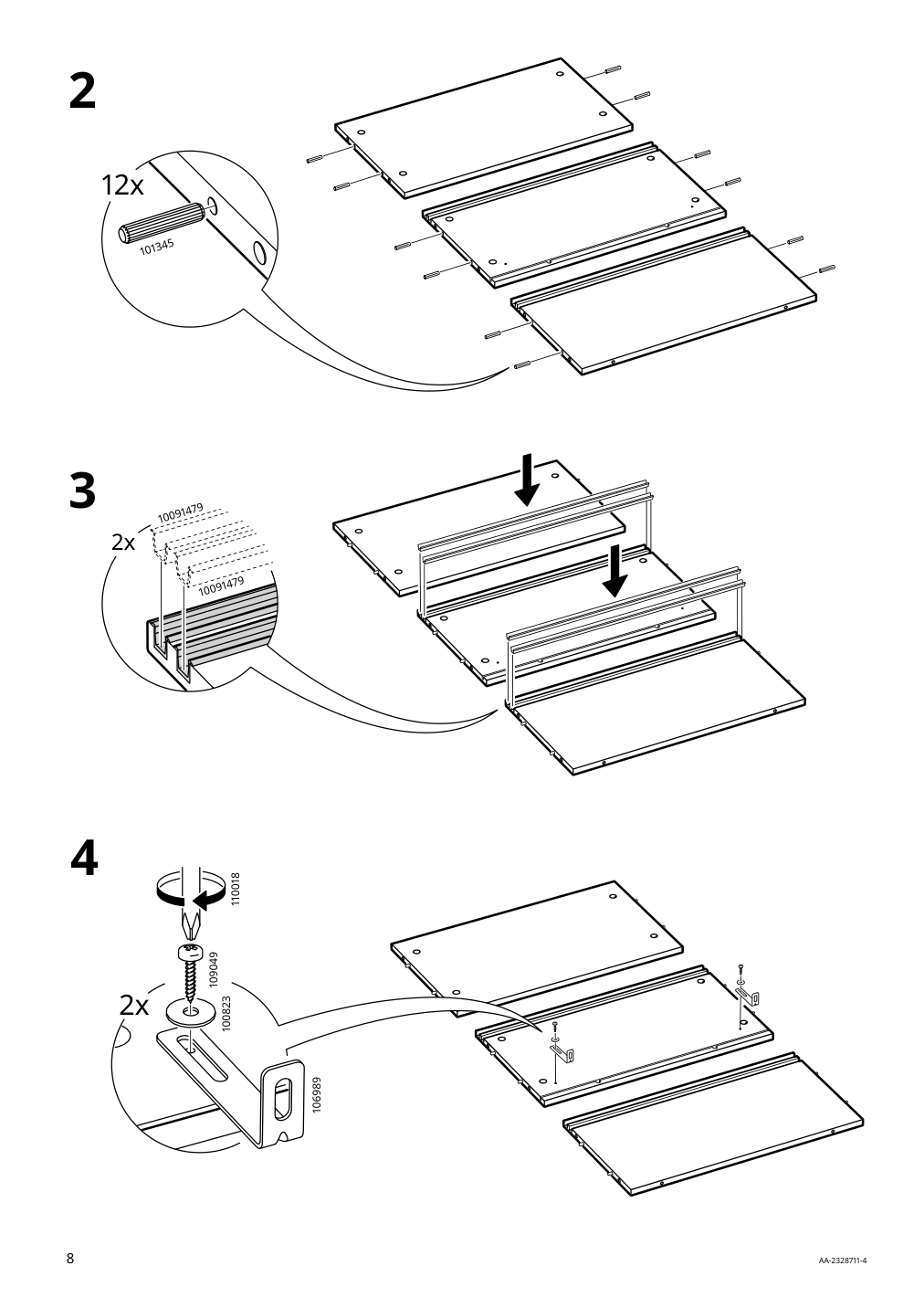 Assembly instructions for IKEA Spiksmed cabinet light gray | Page 8 - IKEA SPIKSMED TV storage combination 295.033.12