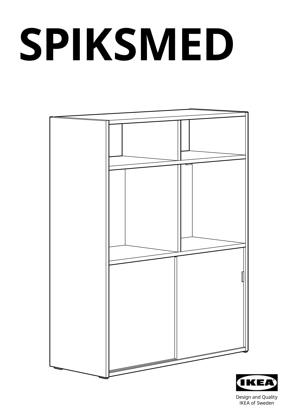 Assembly instructions for IKEA Spiksmed open shelf unit light gray | Page 1 - IKEA SPIKSMED cabinet combination 495.352.89