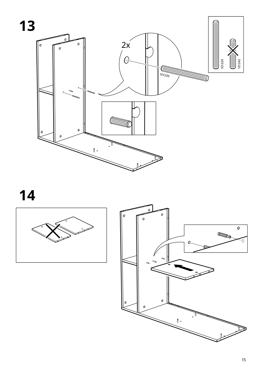 Assembly instructions for IKEA Spiksmed open shelf unit light gray | Page 15 - IKEA SPIKSMED cabinet combination 495.352.89