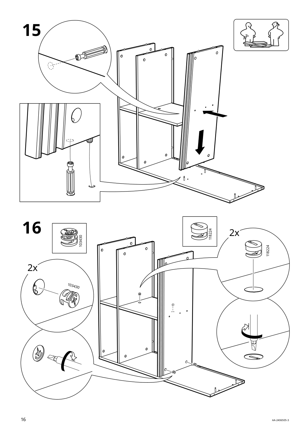 Assembly instructions for IKEA Spiksmed open shelf unit light gray | Page 16 - IKEA SPIKSMED cabinet combination 495.352.89