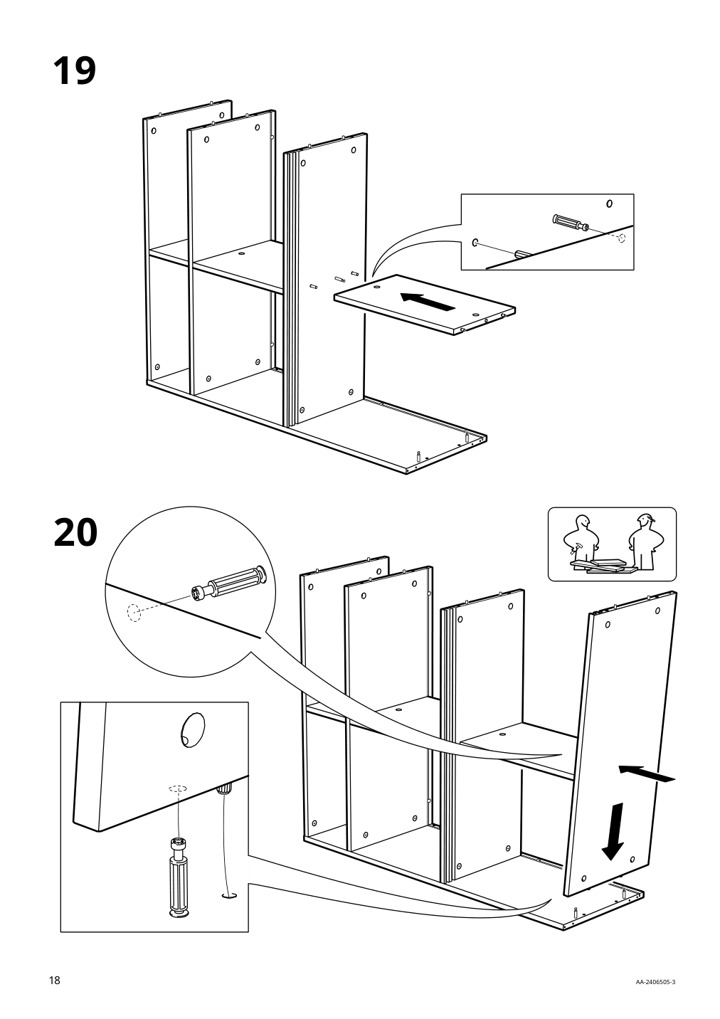 Assembly instructions for IKEA Spiksmed open shelf unit light gray | Page 18 - IKEA SPIKSMED cabinet combination 495.352.89