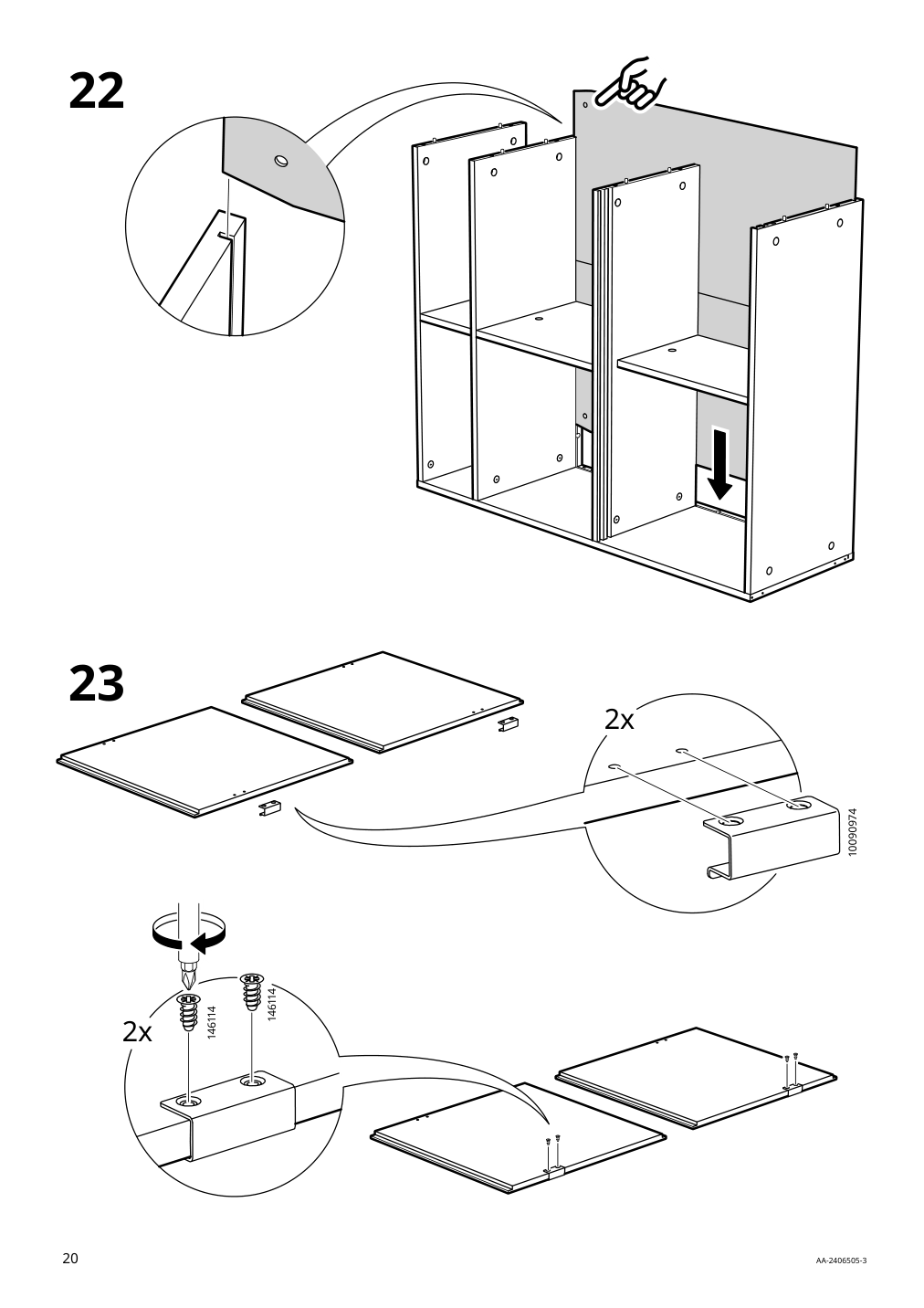 Assembly instructions for IKEA Spiksmed open shelf unit light gray | Page 20 - IKEA SPIKSMED cabinet combination 495.352.89