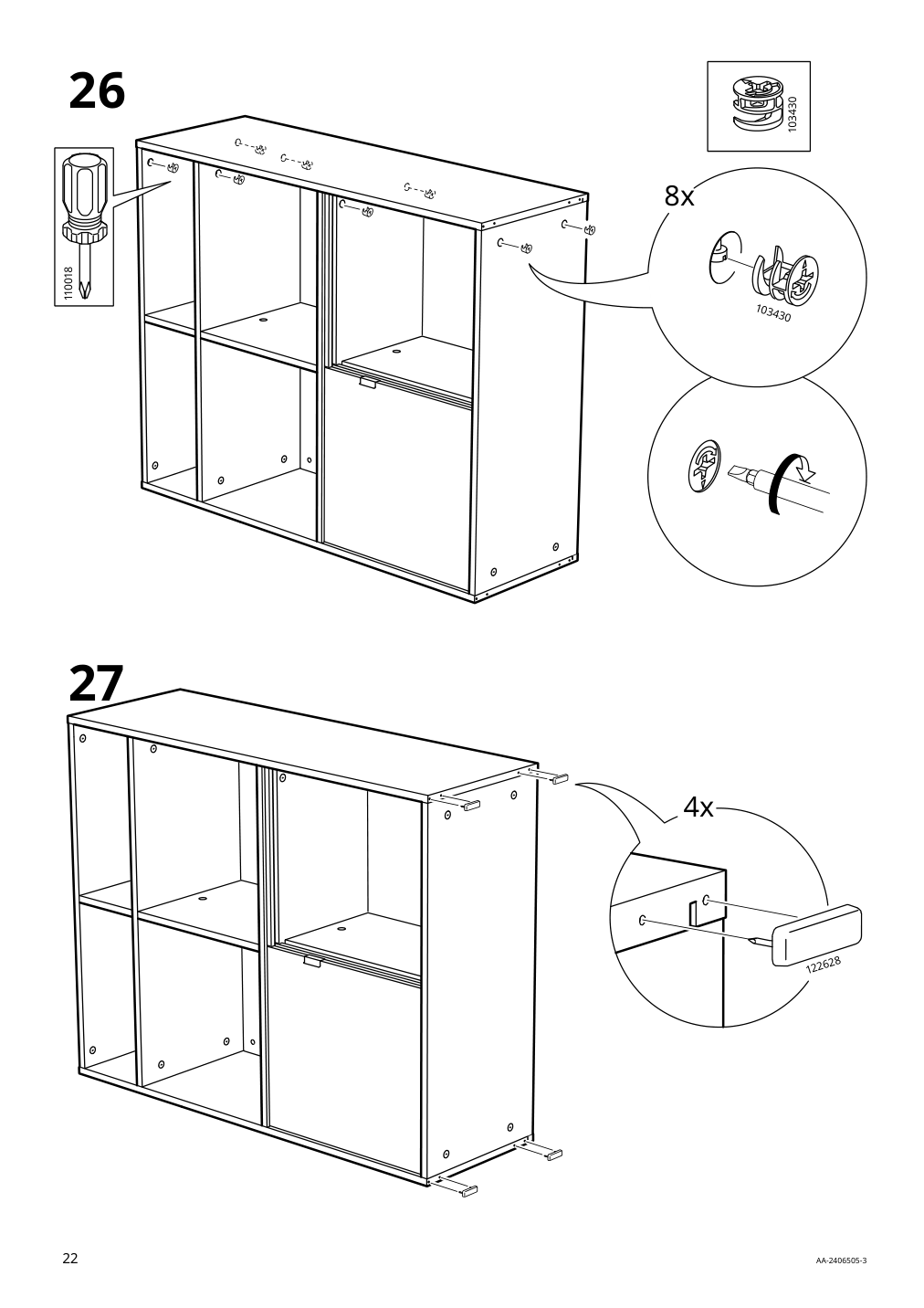 Assembly instructions for IKEA Spiksmed open shelf unit light gray | Page 22 - IKEA SPIKSMED cabinet combination 495.352.89