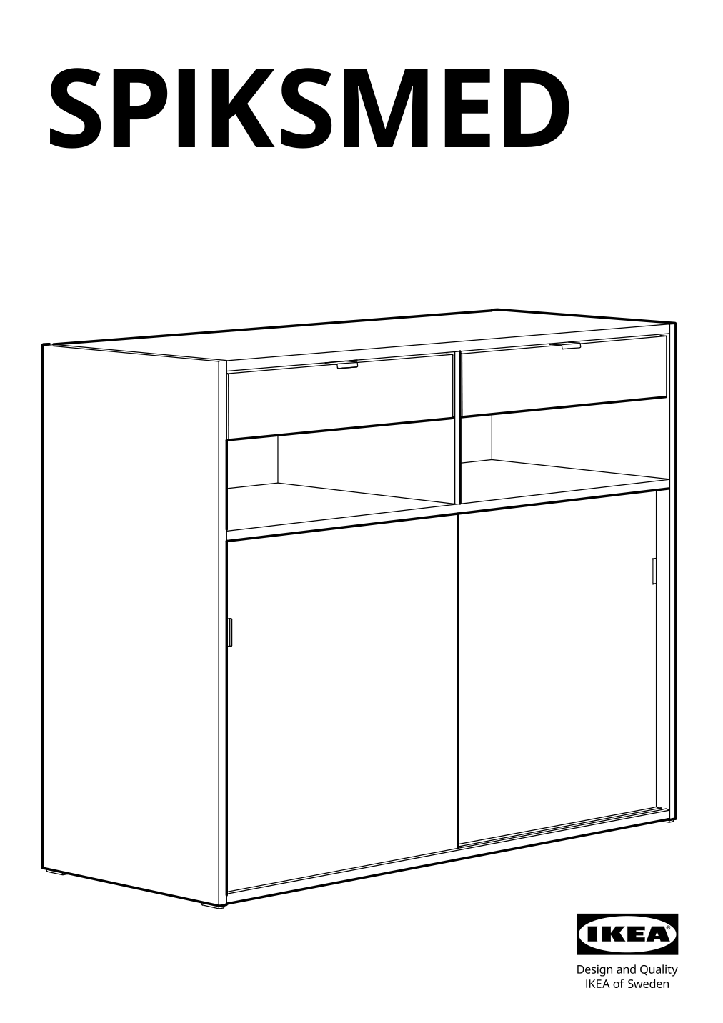 Assembly instructions for IKEA Spiksmed sideboard light gray | Page 1 - IKEA SPIKSMED storage combination 695.352.88