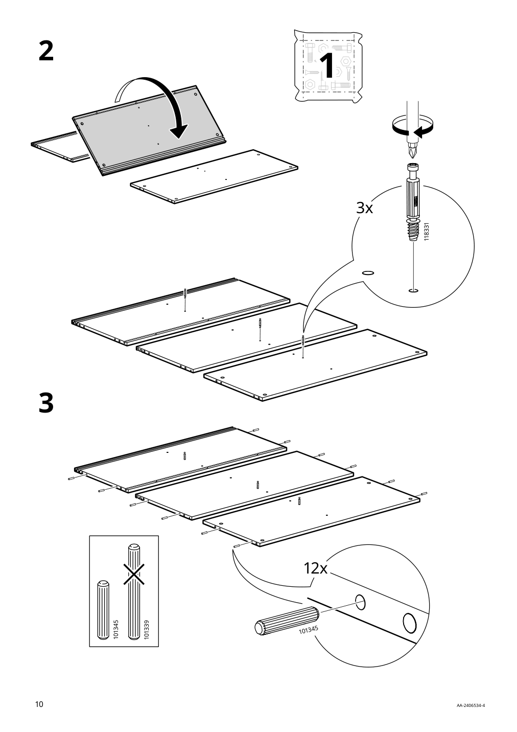 Assembly instructions for IKEA Spiksmed sideboard light gray | Page 10 - IKEA SPIKSMED storage combination 695.352.88