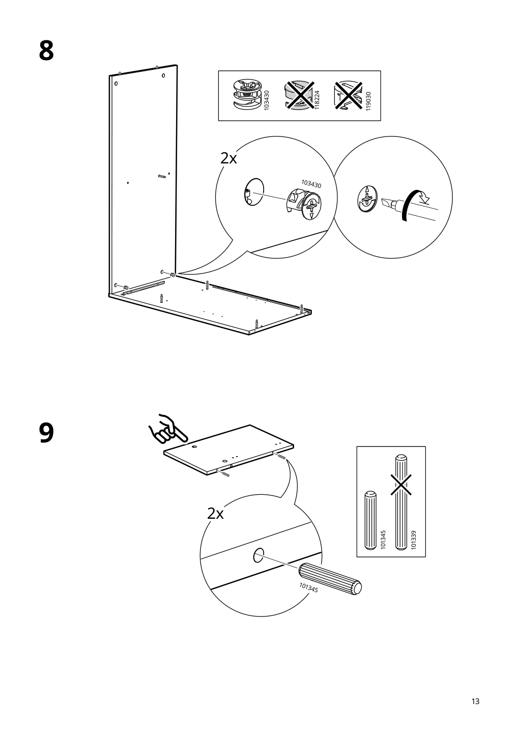 Assembly instructions for IKEA Spiksmed sideboard light gray | Page 13 - IKEA SPIKSMED storage combination 695.352.88