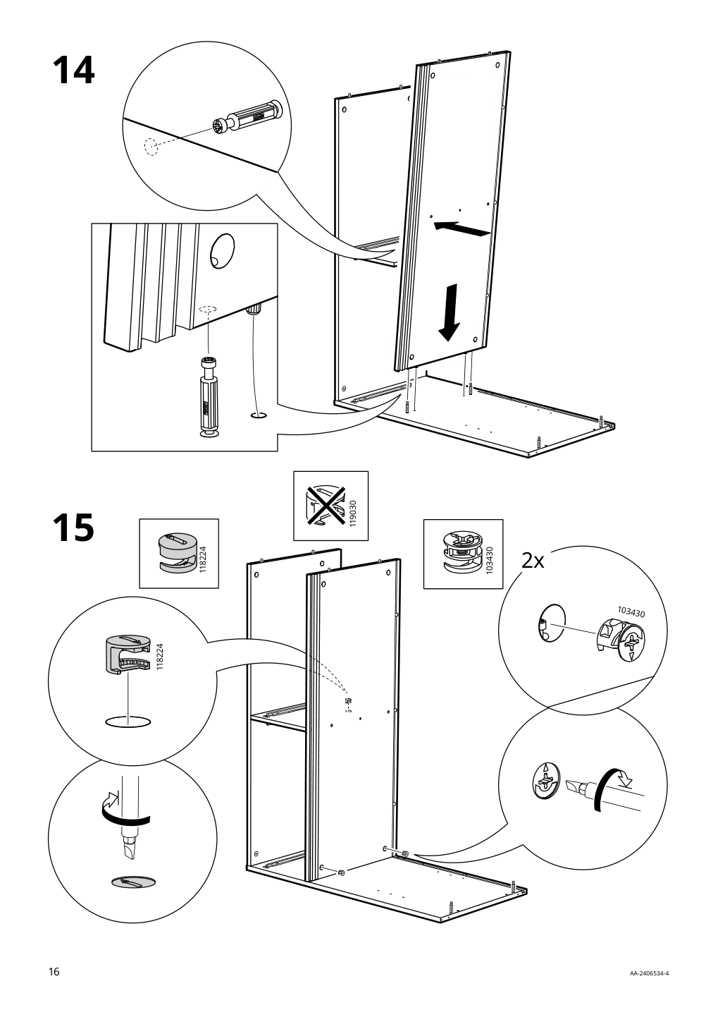 Assembly instructions for IKEA Spiksmed sideboard light gray | Page 16 - IKEA SPIKSMED storage combination 695.352.88