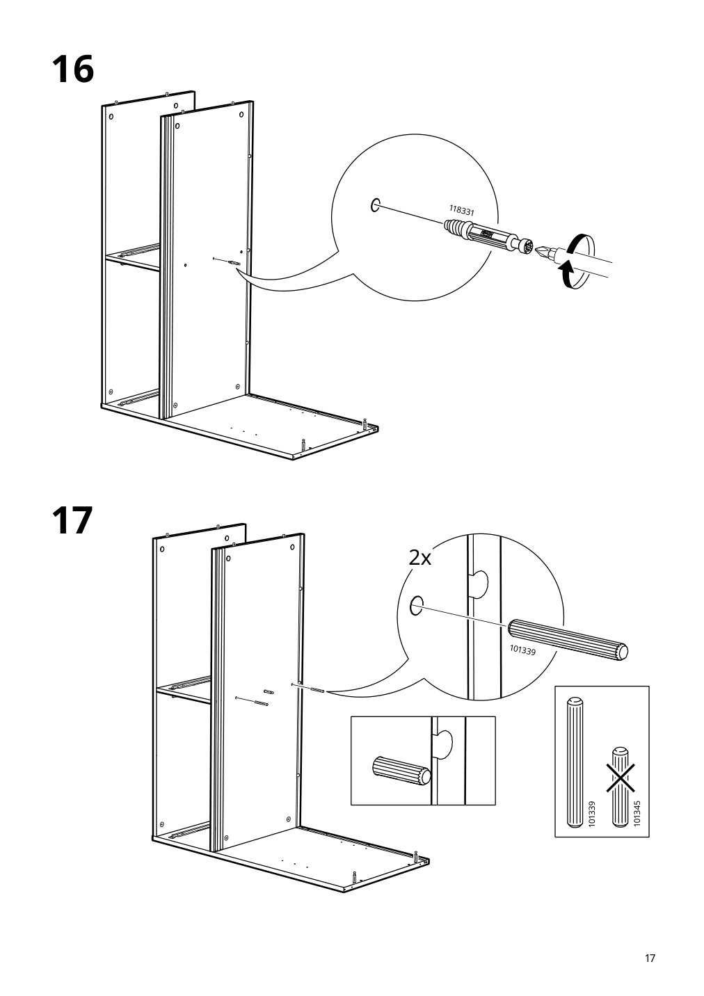 Assembly instructions for IKEA Spiksmed sideboard light gray | Page 17 - IKEA SPIKSMED storage combination 695.352.88