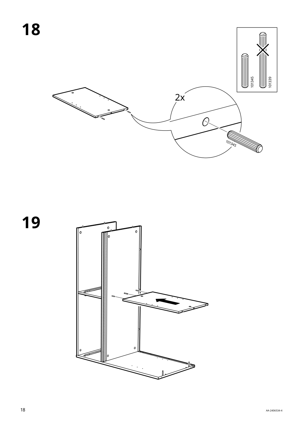 Assembly instructions for IKEA Spiksmed sideboard light gray | Page 18 - IKEA SPIKSMED storage combination 695.352.88